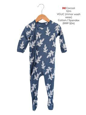 Coccoli Blue Leaf Footed Sleeper 12m‎